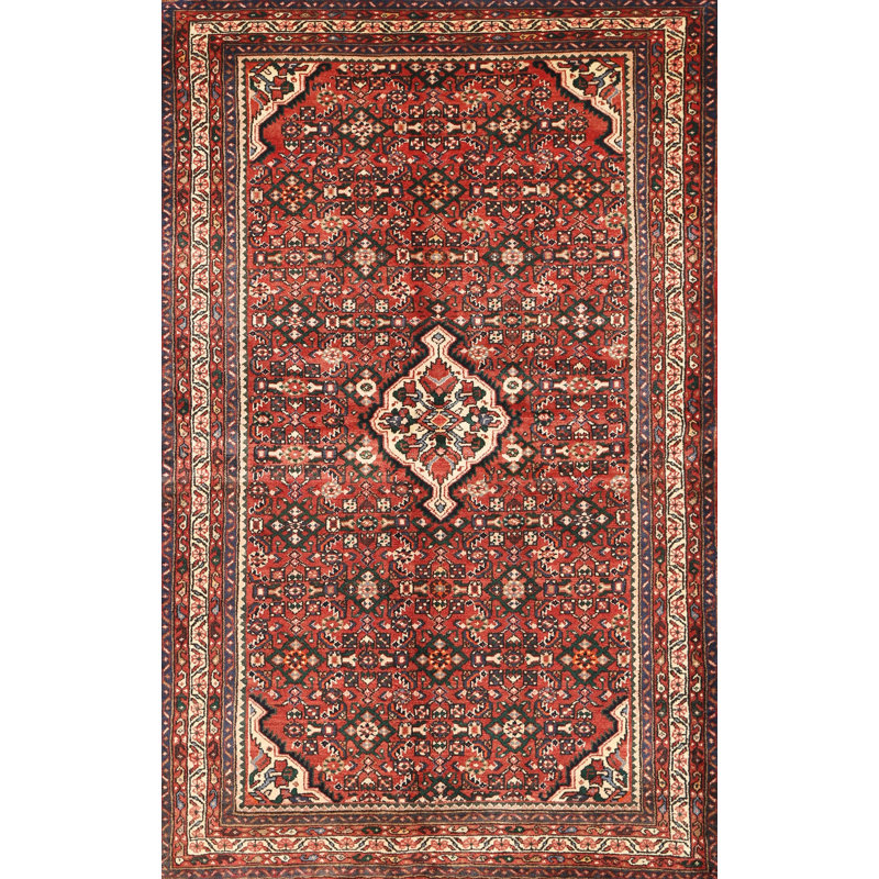 Tapis de zone rouge en laine touffeté à la main Fager
