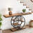 Industrial 55" Console Table | 5-Tier Entryway Sofa Table with Circle Storage Shelves & O-Shaped Metal Frame-917103002