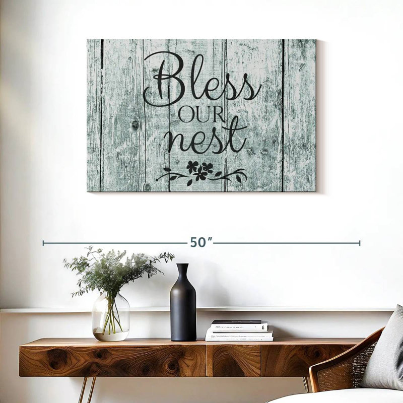 Plaque murale «Bless our Nest», H 24 po x l 36 po