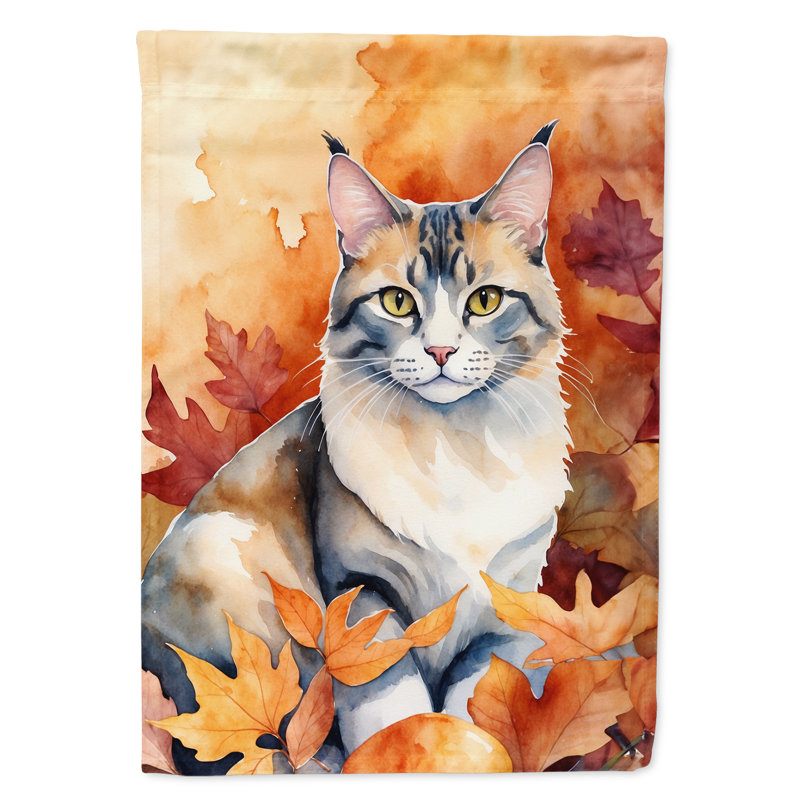 Chat en feuilles d'automne drapeau de jardin, Aphrodite Giant