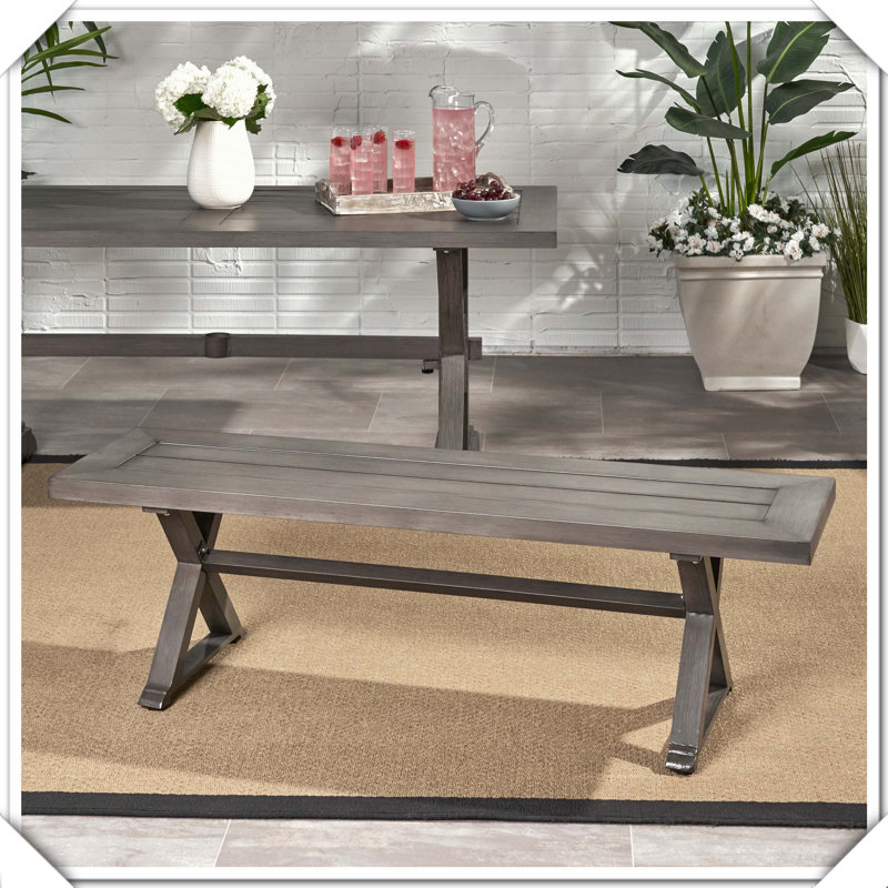 Banc d'extérieur moderne en aluminium Pratique, durable, élégant, fonctionnel, compact, confortable, élégant