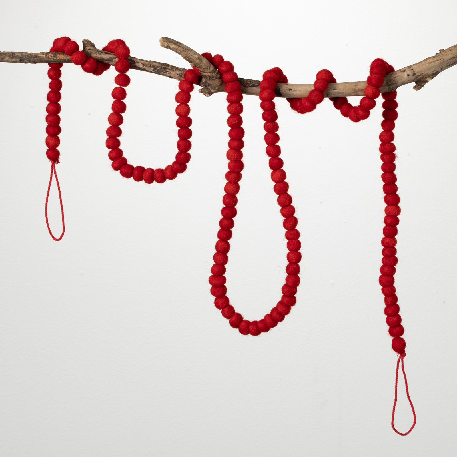 72" Felt Ornament Ball Novelty Garland, Red