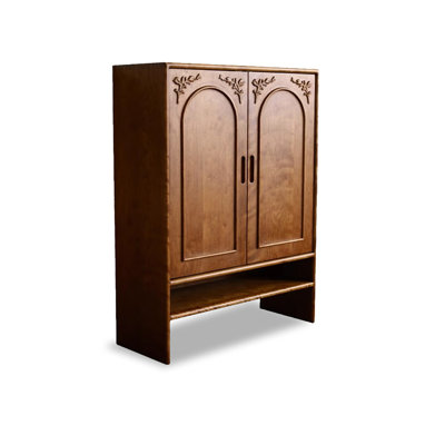 Vintage Cherry Wood Large-Capacity Shoe Cabinet 30 Pair Shoe Storage Cabinet