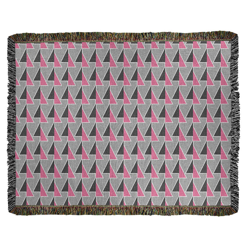 Couverture en coton tissé à flèches changeante, l 37 po x L 52 po, Rose