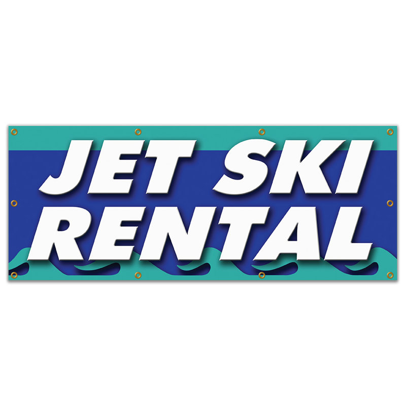 JET SKI RENTAL Banner Sign, H 36 po x l 96 x 0,1 po