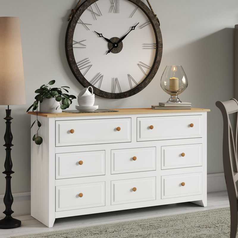 Katalina 6+2 Wide Drawer Chest, Coastal Farmhouse Dresser