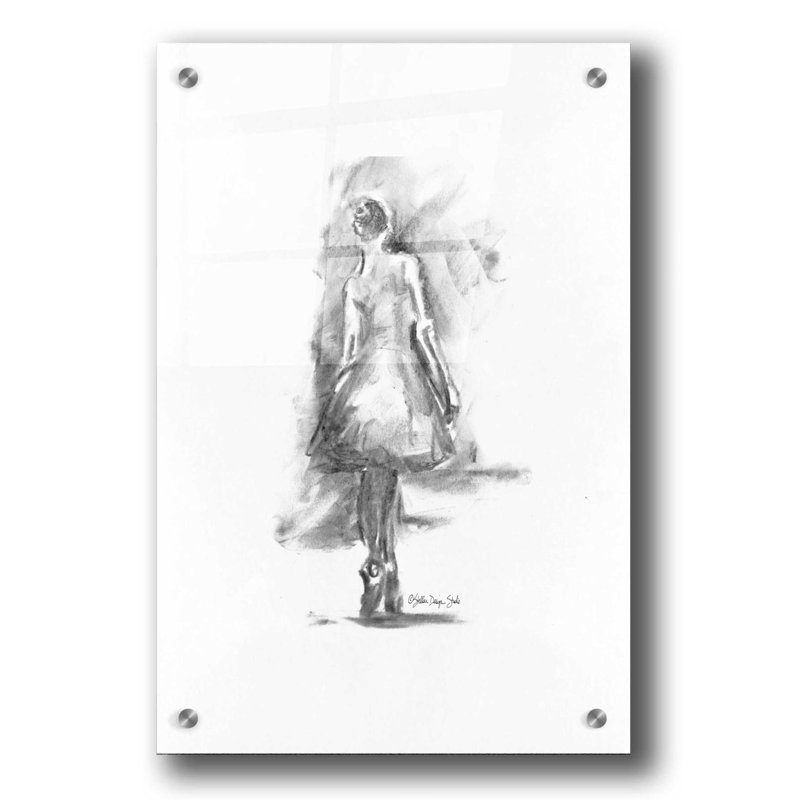 «Dance figure 1» par Stellar Design Studio, art mural en verre acrylique épique, 16 po x 24 po, H 36 po x l 24 po