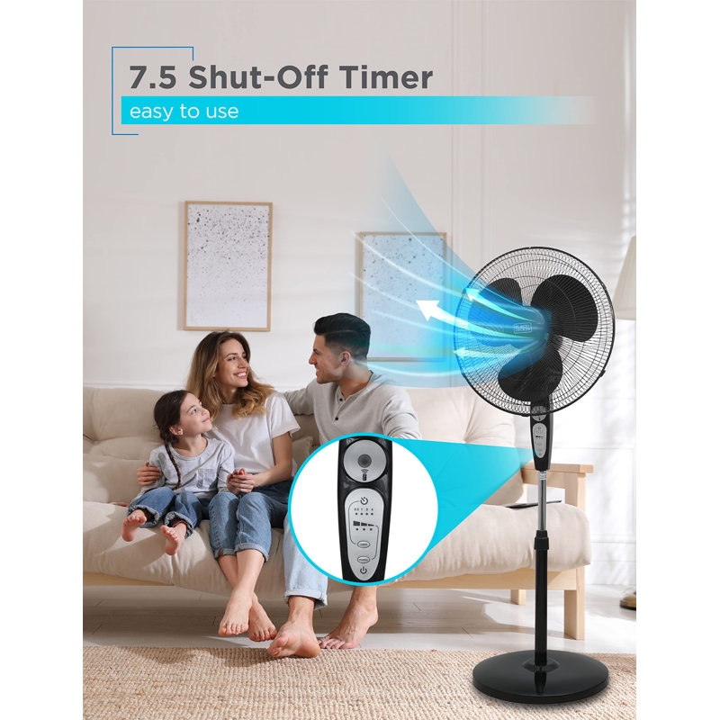 Ventilateur sur pied 18 pouces avec télécommande BFP Series, Noir