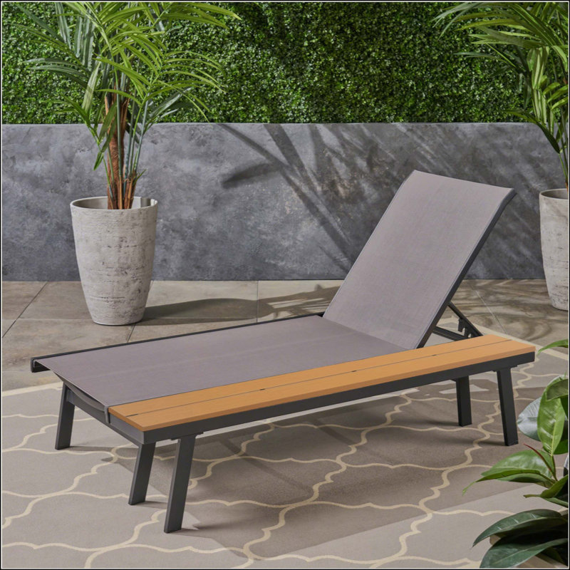 Chaise longue avec cadre en aluminium