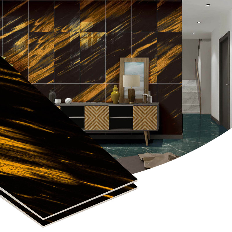 Panneaux muraux imitation marbre noir 23,6 po x 11,8 po Falkirk Moray (paquet de 10)