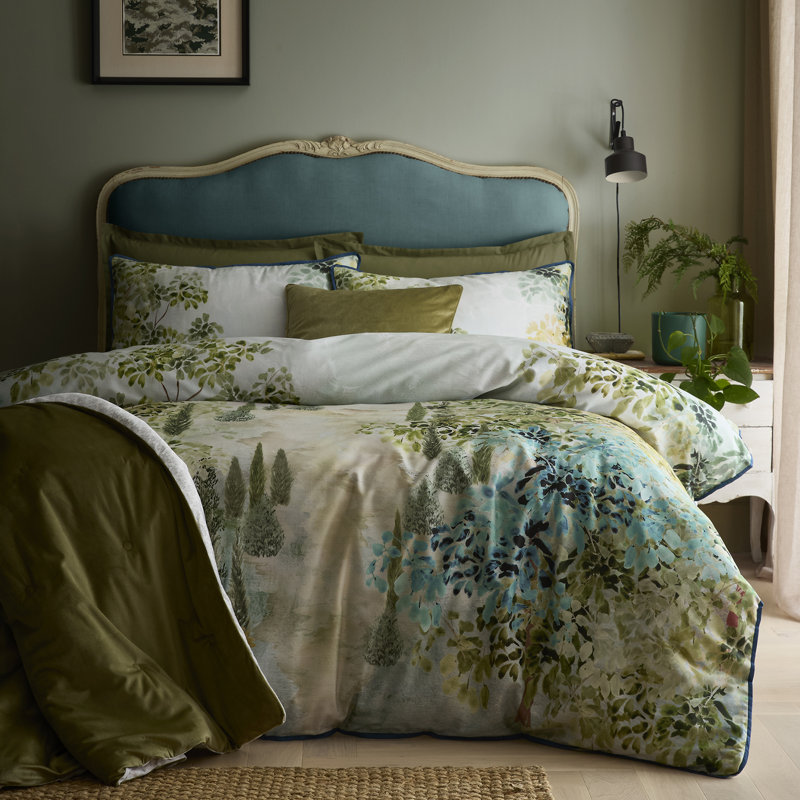Hidden Garden Cotton Floral Duvet Cover Set, Double