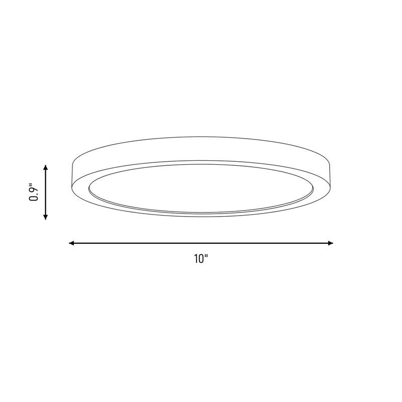 Raed LED Flush Mount in White, White, 0.9" H x 10" W x 10" D