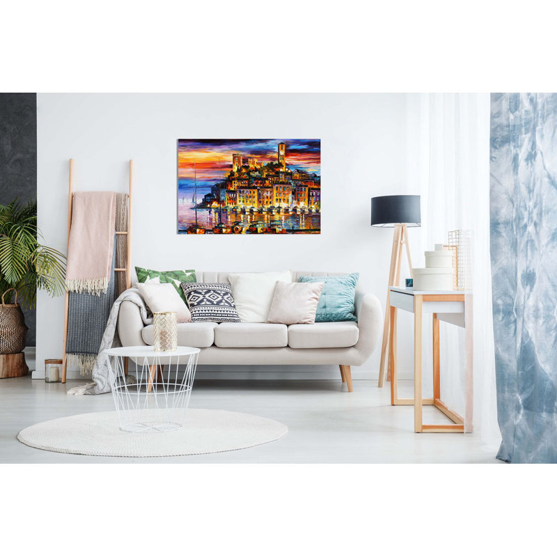 Cannes France by Leonid Afremov - Wrapped Canvas Painting, 41cm H x 61cm W