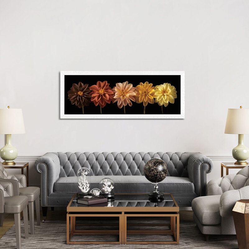 Floral Salute by Assaf Frank - Panoramic Print on Canvas, 152.4 cm H x 50.8 cm W x 1.91 cm D, White Framed