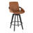 Whitacre 26" Fixed-Height Camel Faux Leather Counter Stools with Black Wood Legs & Round Footrest-113645587