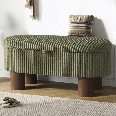 Repose-pieds moderne avec rangement et repose-pieds en velours côtelé pour chambre à coucher, salon et chambre à coucher, vert