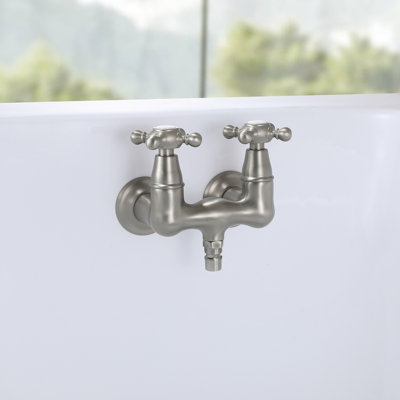 SUMERAIN High Flow Bathtub Faucet Wall Mount, Clawfoot Tub Faucet with Brass Rough-in Valve