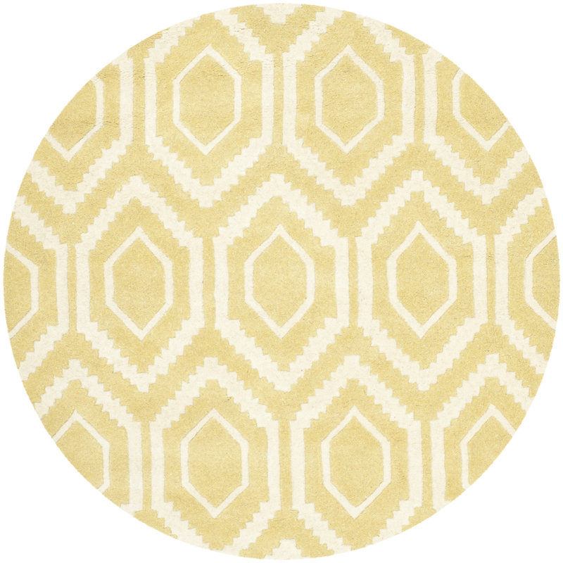 Tapis en laine touffeté à la main Deedie, Rond 7 pi