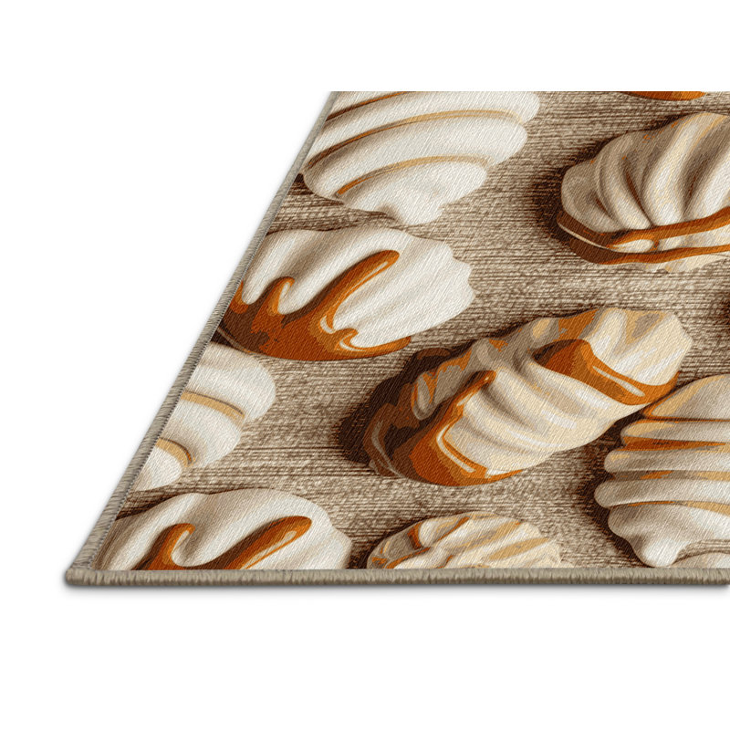 Washable Panna cotta Desserts Area Rug, Rectangle 7' x 10'