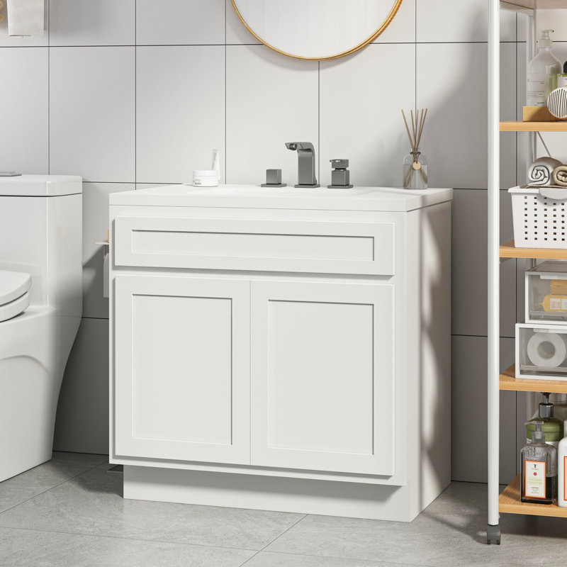 Base de meuble-lavabo simple 33 po Hibbitts seulement, Blanc