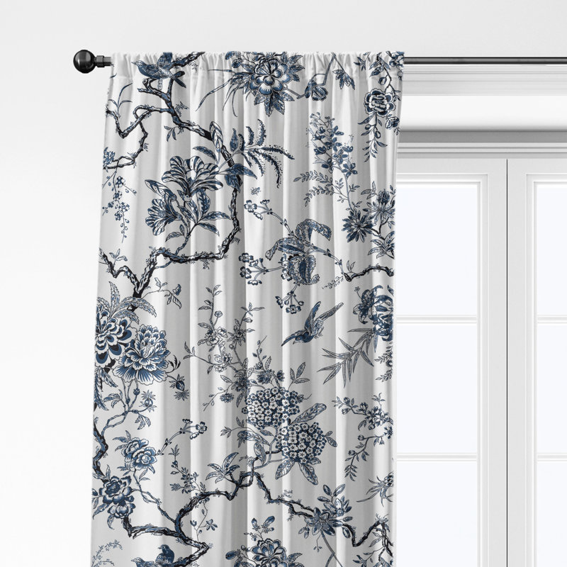 Ensemble de 2 panneaux de rideaux en coton Tree Top Sky, L 50 po x L 120 po