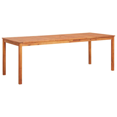 Lievin Patio Table Outdoor Dining Table with Umbrella Hole Solid Acacia Wood