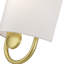 Applique murale 1 lumière ADA en nickel brossé avec abat-jour en tissu blanc cassé fabriqué à la main-557557547