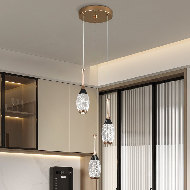 Luminaire suspendu en cristal Illona Mini, Trois lumières