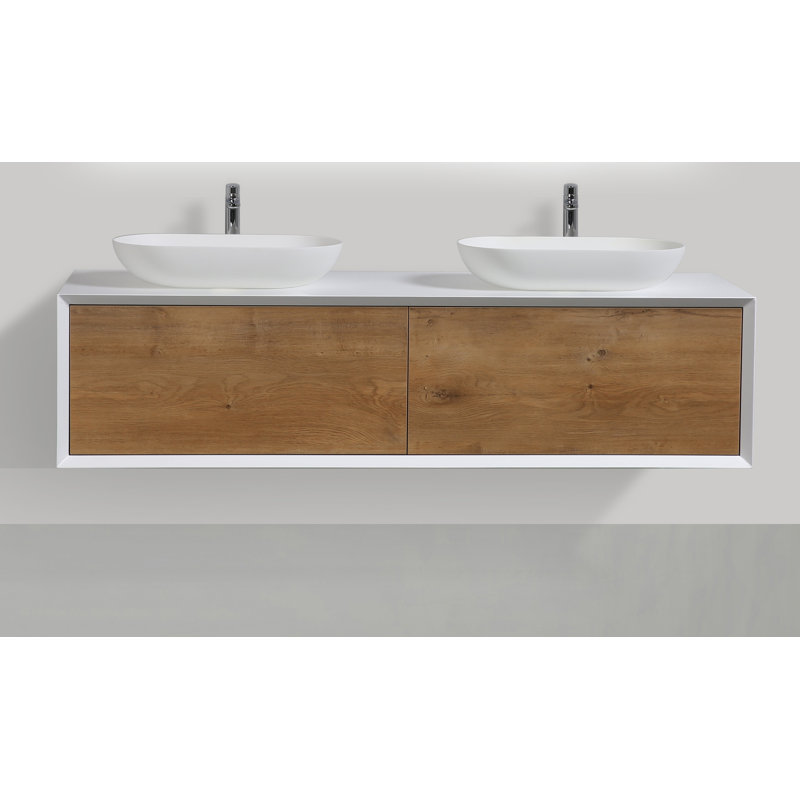 Ensemble de meuble-lavabo double mural 63 po Leffler