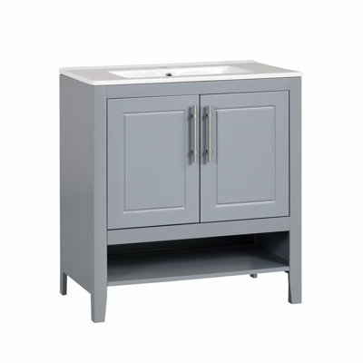 Meuble-lavabo simple 30 po avec comptoir en céramique
