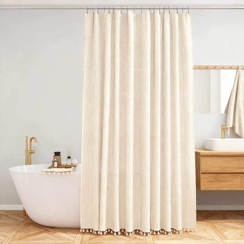 Ensemble de rideau de douche Farmhouse, Beige