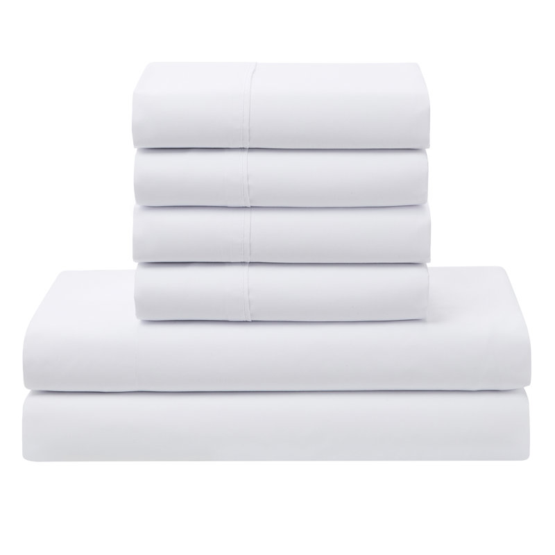  Luxury Alternative Comforter and Sheet Set, Full Comforter + 6 Additional Pieces, White