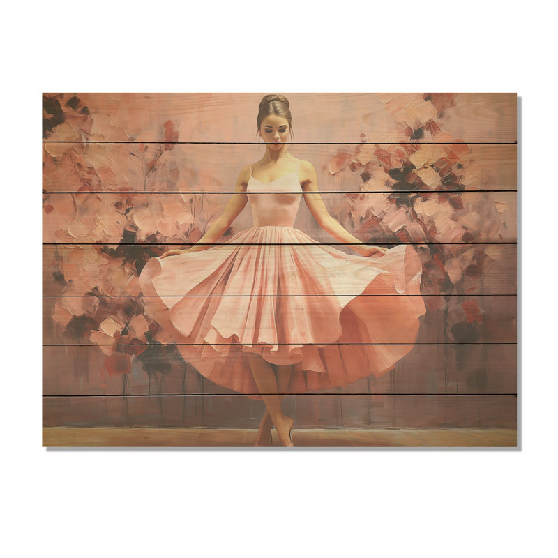 Pink En Pointe Elegance Dance - Ballet sur bois, H 30 po x l 40 po