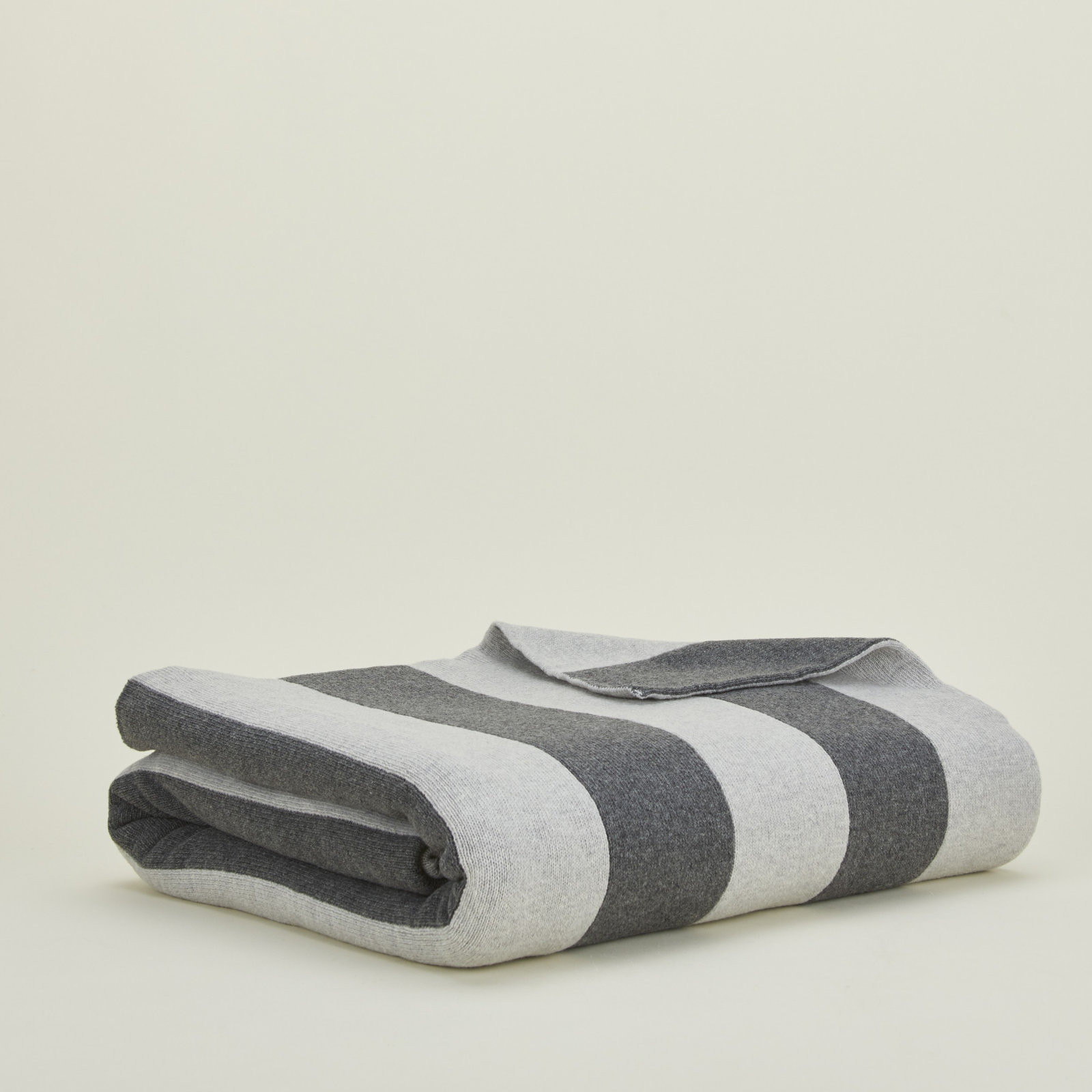 Simple Striped Throw Blanket, Light Gray/Dark Gray