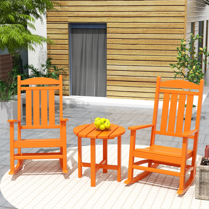 Chaise berçante d'extérieur en plastique Laguna, Orange