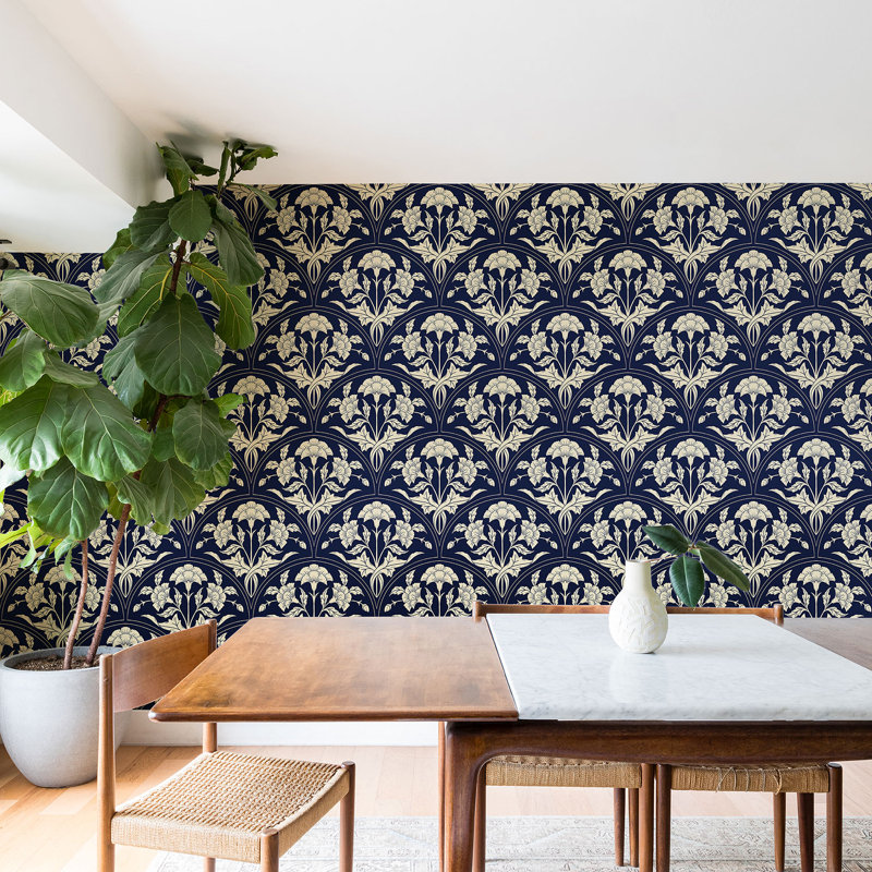 Papier peint Avenie victorien botanique bleuet, 2 feet x 10 feet panel
