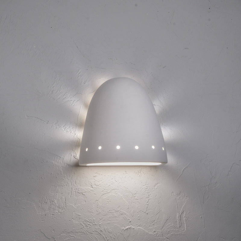 Ampoule murale d'extérieur encastrée en céramique Charleus, ampoule DEL incluse, H 9,5 po x l 9 po x P 6 po