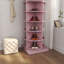 Range-chaussures rotatif à 6 couches pour le vestibule - Rose