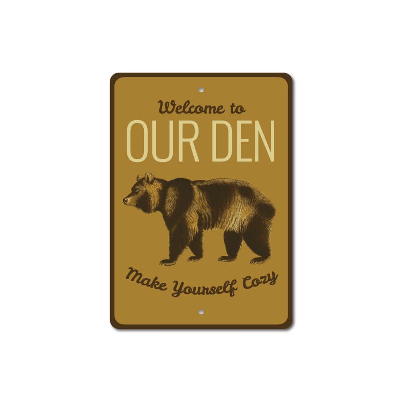 Plaque en aluminium Bear Bear, H 18 po x l 12 po x P 0,06 po
