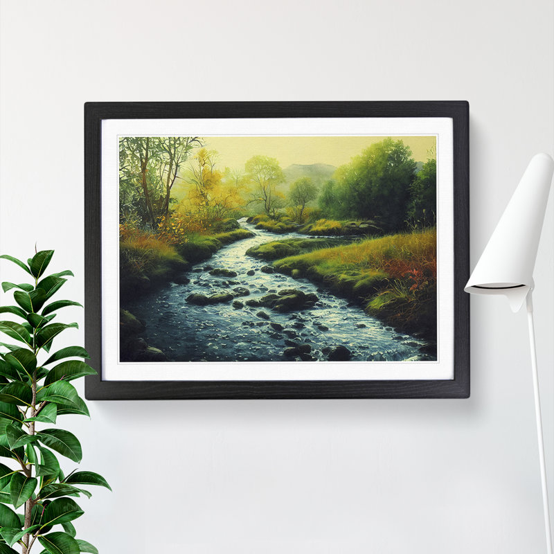 XH1022-9860X Forest Steam Vol.3 - Single Picture Frame Print, Black Framed, 25cm H x 34cm W x 2cm D