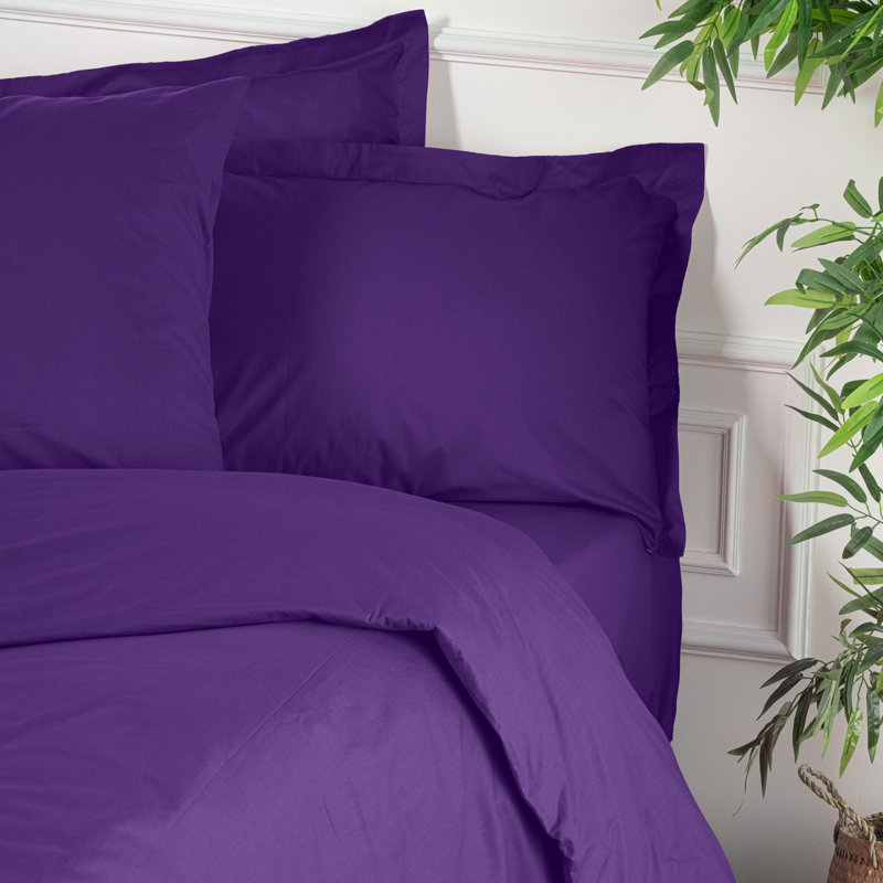 Housse de courtepointe Ranforce, Mauve foncé, Housse de couette pour très grand lit