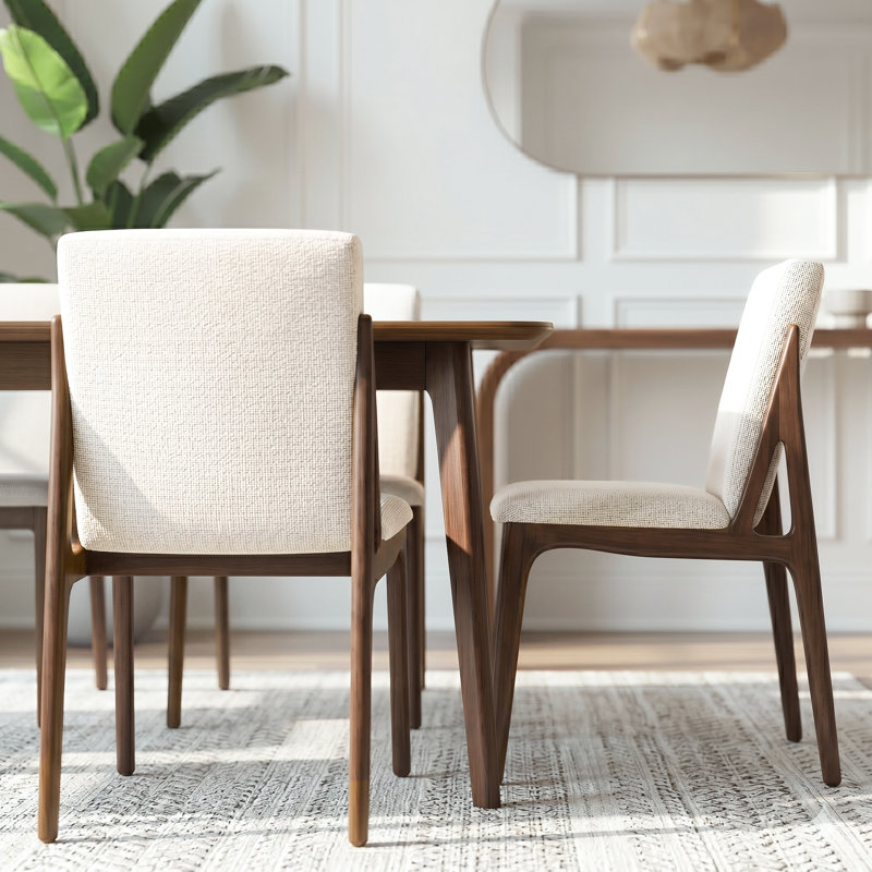 Calilynn 19.1'' H Fabric Upholstered Side Chair, Cream