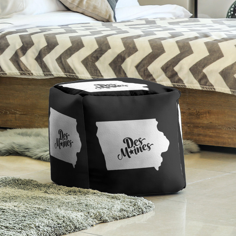 Upholstered Ottoman, Black