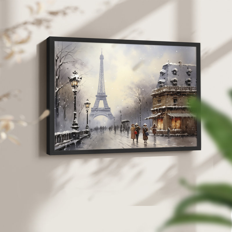 «Chirstmas Art» -ccccxxix- reproduction encadrée, H 8 po x l 10 po, Noir, noir, noir, noir
