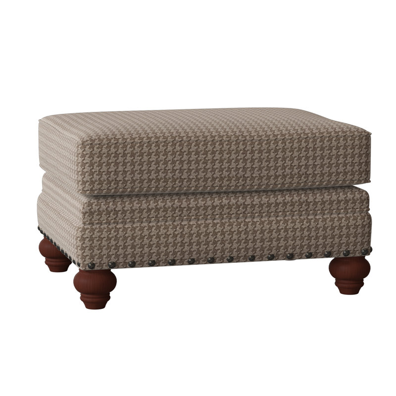 Spratt Ottoman, Dark Brass, Beachbum 21 Gray Stripe, Manhattan