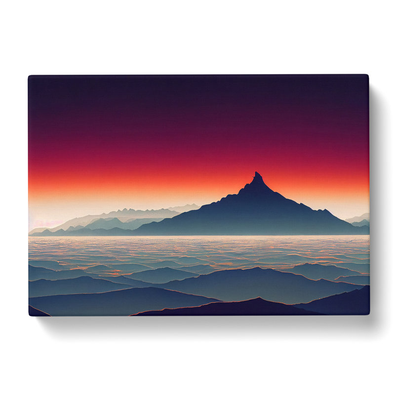 Cosmopolitan Mountain Sunset - Wrapped Canvas Print, 35cm H x 50cm W x 3cm D