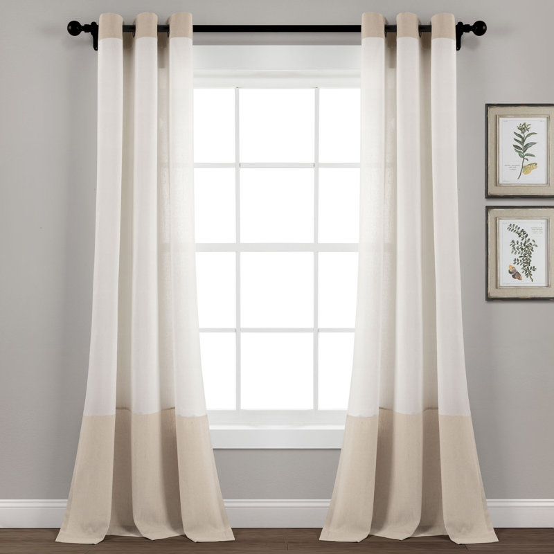Cotton Blend Sheer Single Panel, Linen