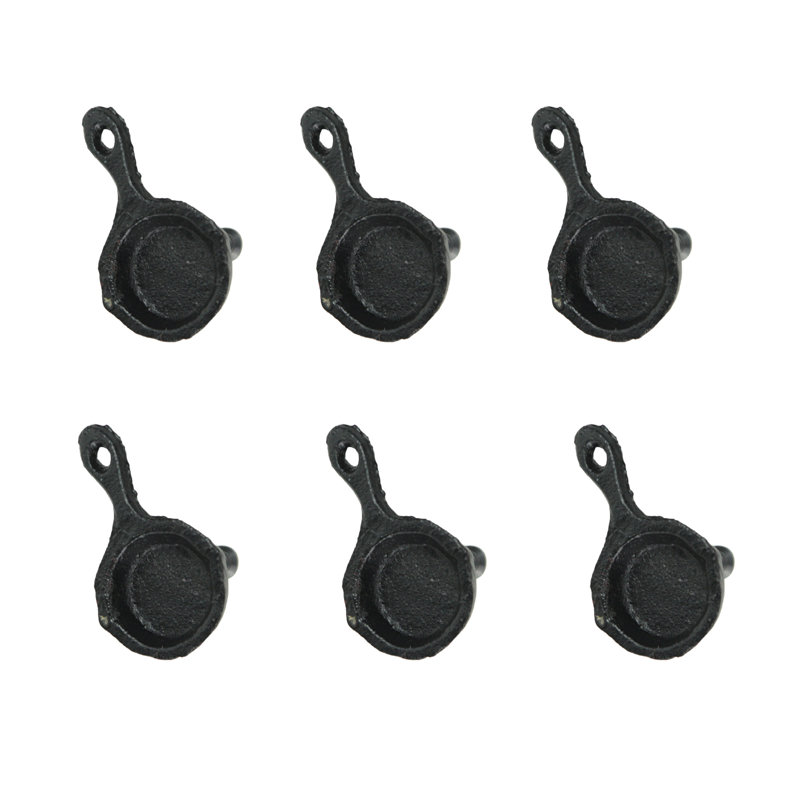 Set of 6 Black Cast Iron Skillet Drawer Pulls