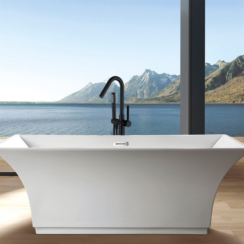 Floor Tub Spout, Matt Black