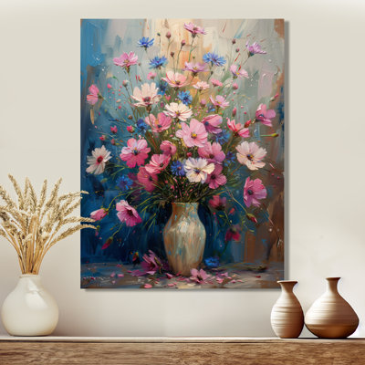 «Blue Pink Cornflowers Petals Grace III - Cornflowers», reproduction d'art